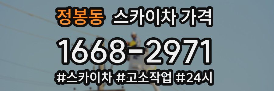 정봉동 스카이차 가격