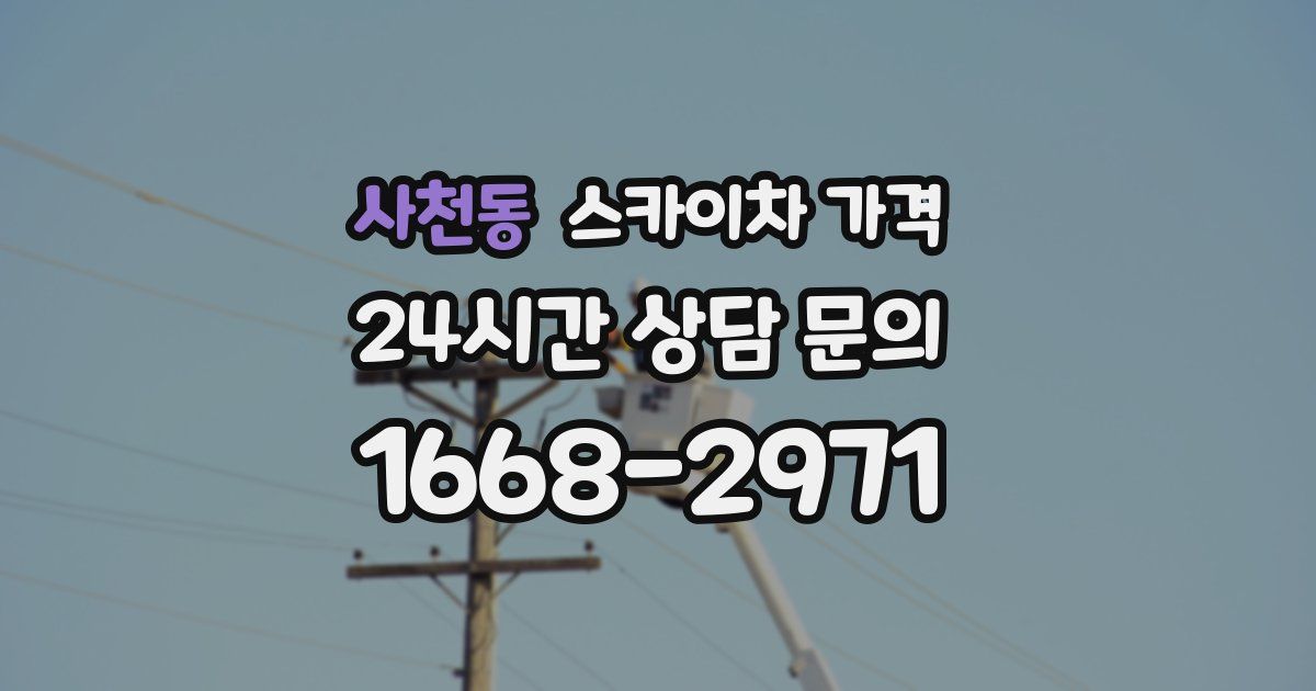 사천동 스카이차 가격