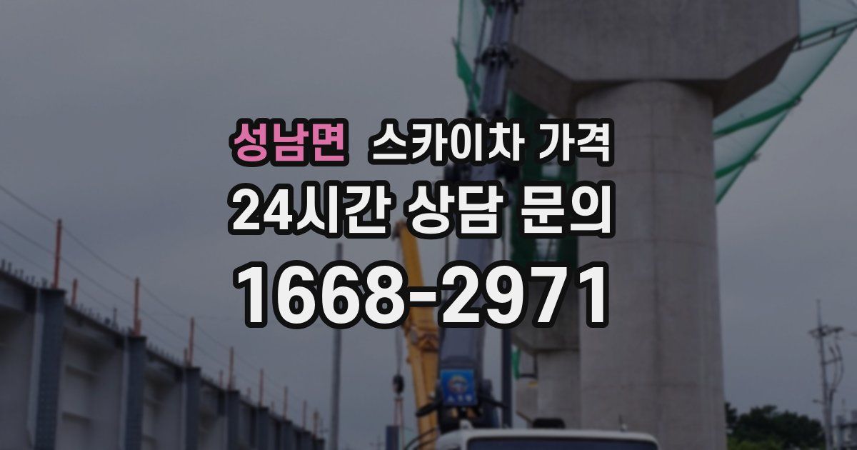 성남면 스카이차 가격