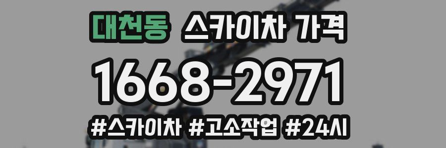 대천동 스카이차 가격