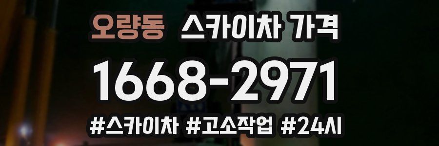 오량동 스카이차 가격