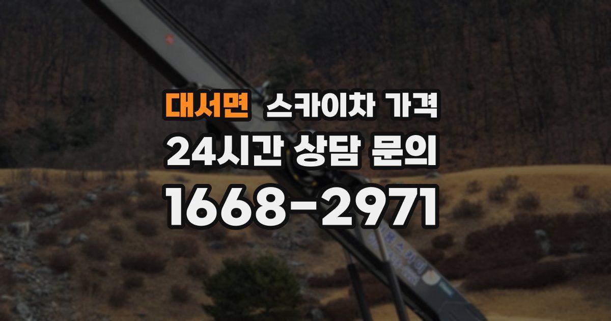 대서면 스카이차 가격