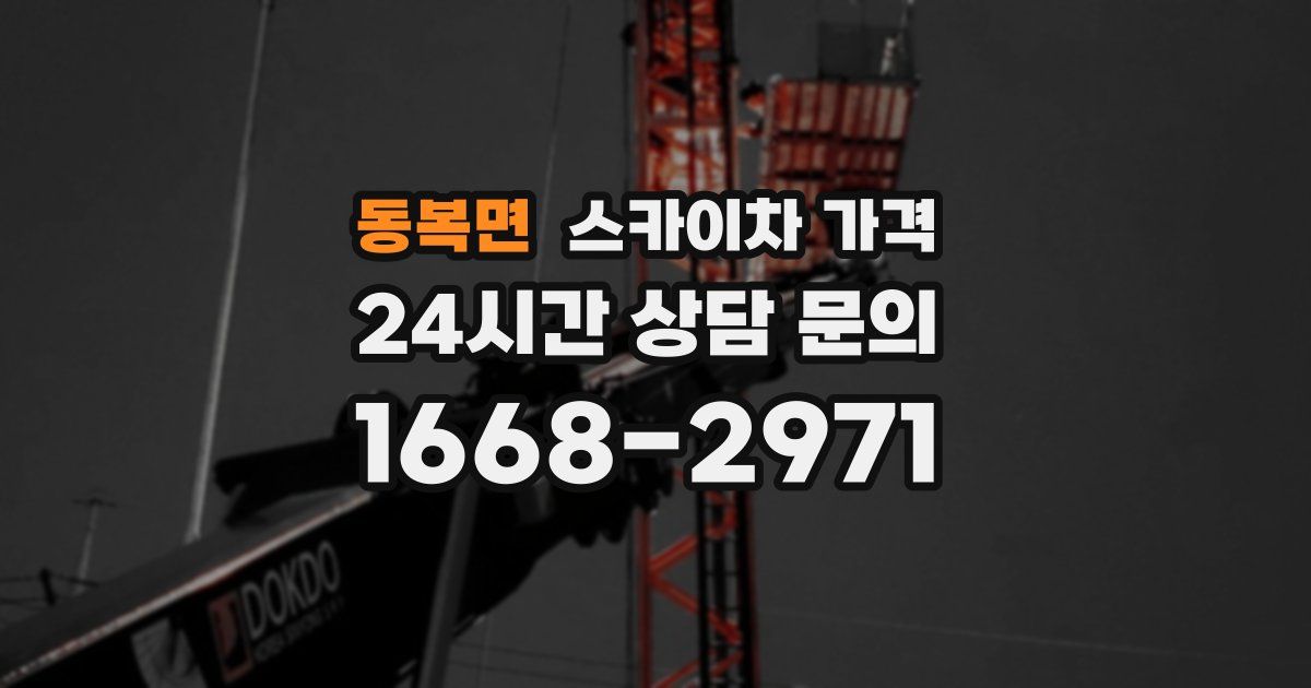 동복면 스카이차 가격