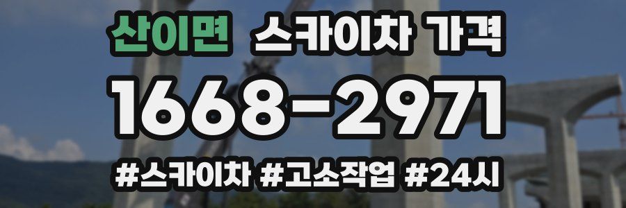 산이면 스카이차 가격