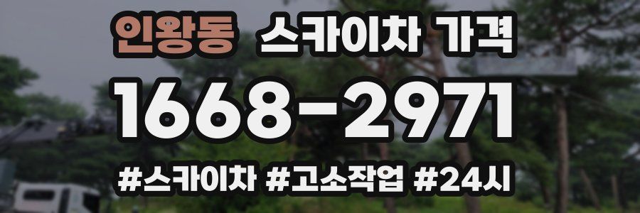 인왕동 스카이차 가격