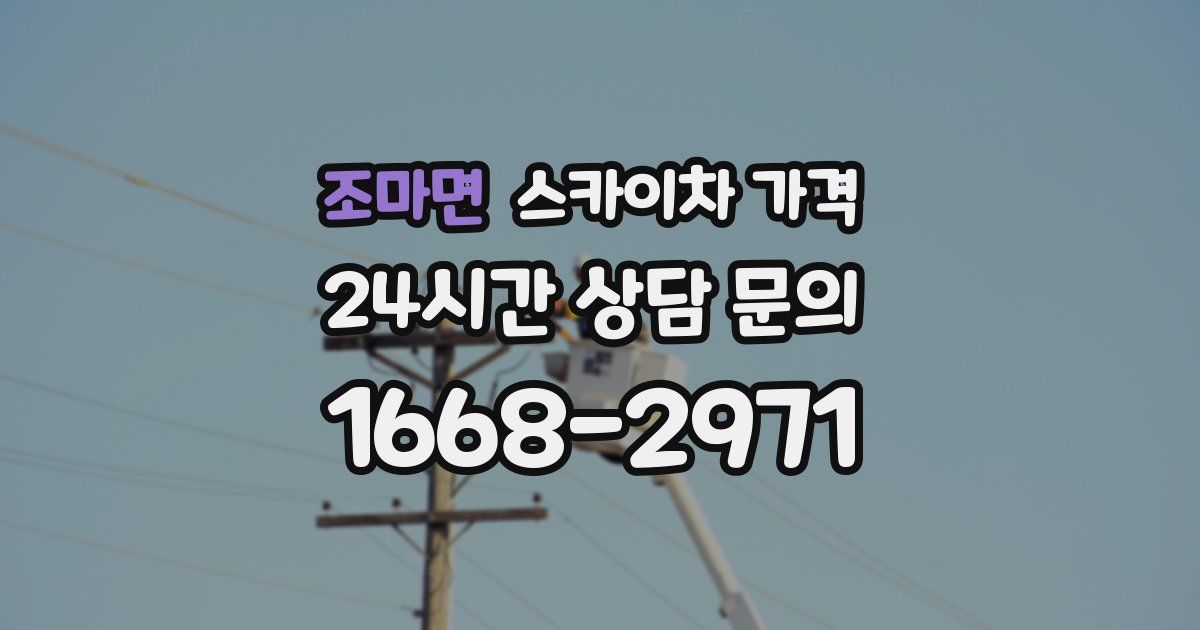 조마면 스카이차 가격