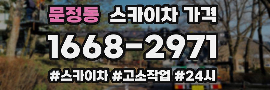 문정동 스카이차 가격