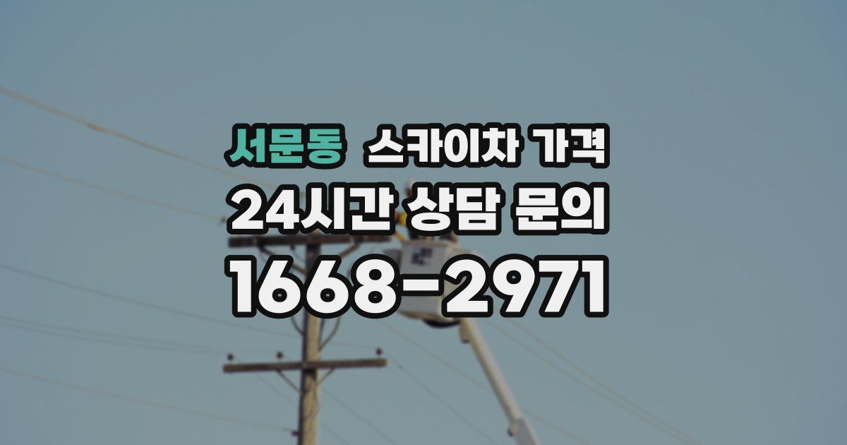 서문동 스카이차 가격