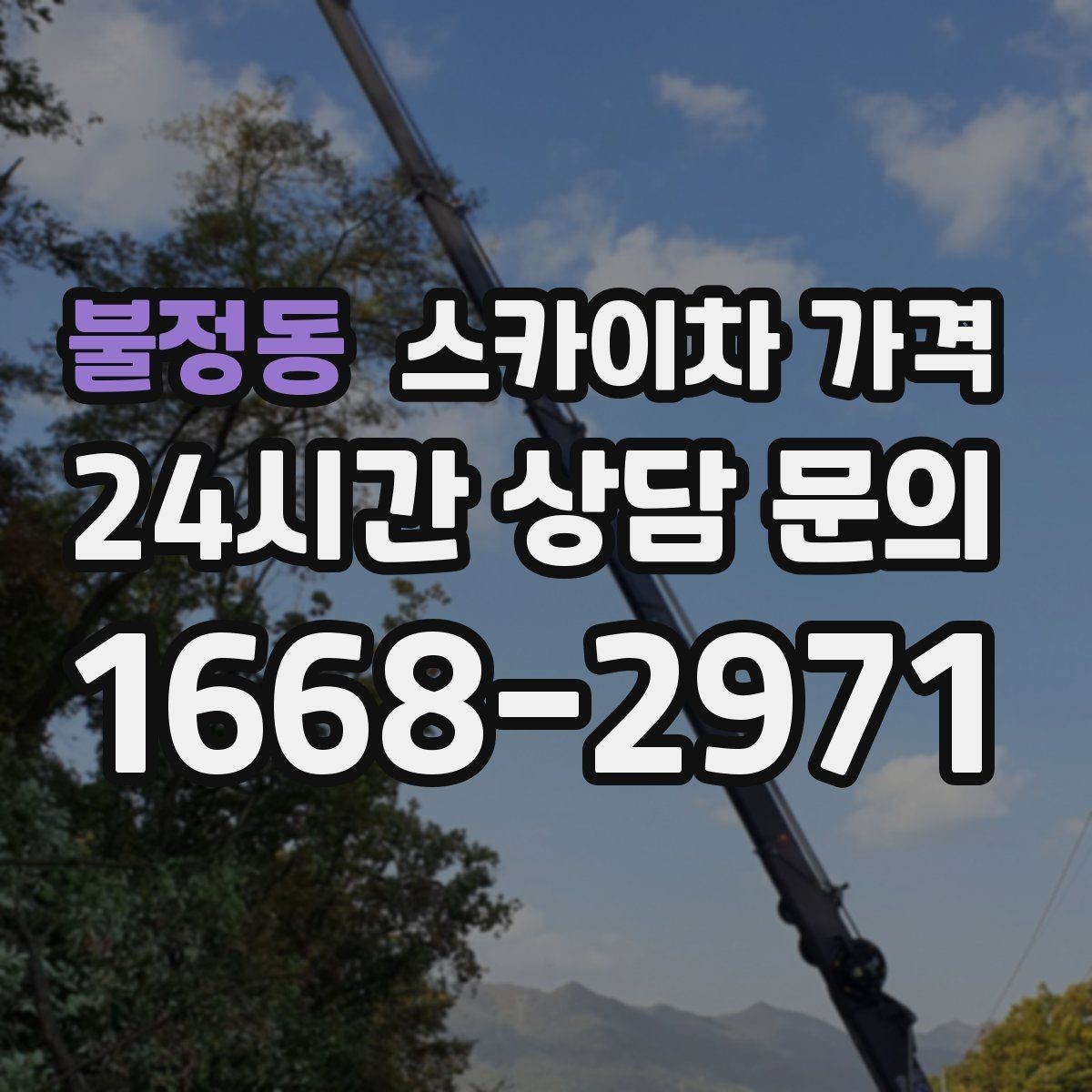 불정동 스카이차 가격 작업 지점 수를 적으면 견적이 빨라집니다