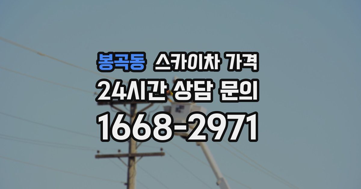 봉곡동 스카이차 가격