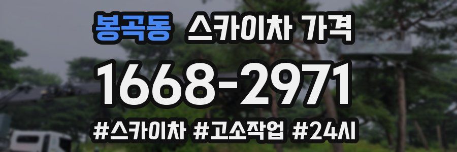 봉곡동 스카이차 가격