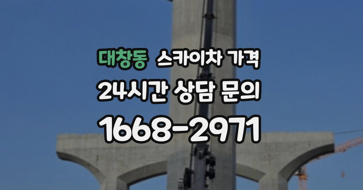 대창동 스카이차 가격