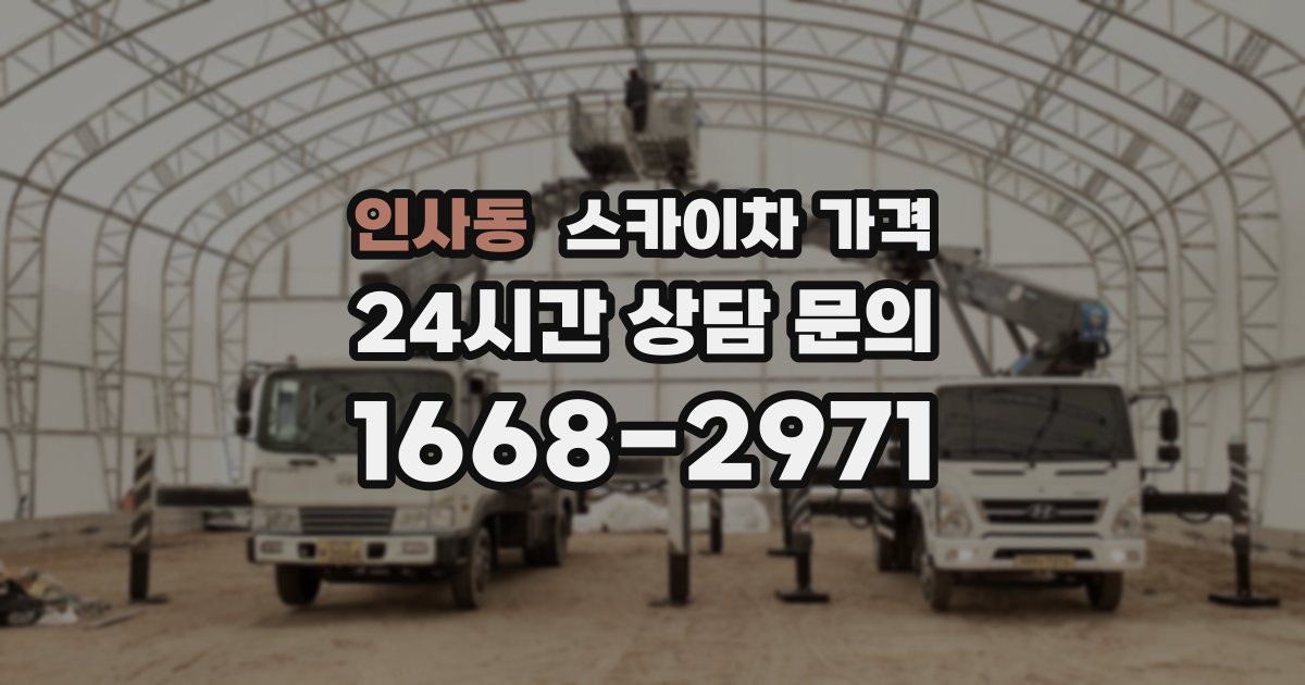 인사동 스카이차 가격