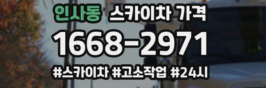 인사동 스카이차 가격