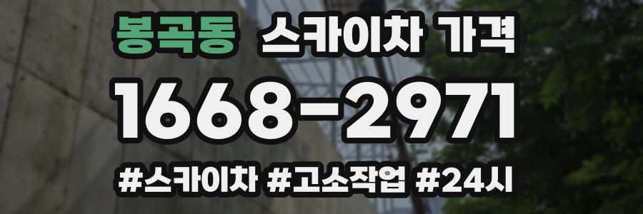 봉곡동 스카이차 가격