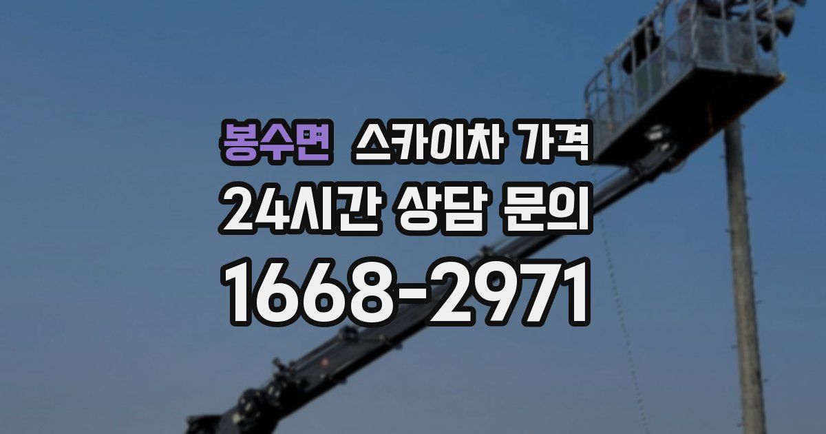 봉수면 스카이차 가격