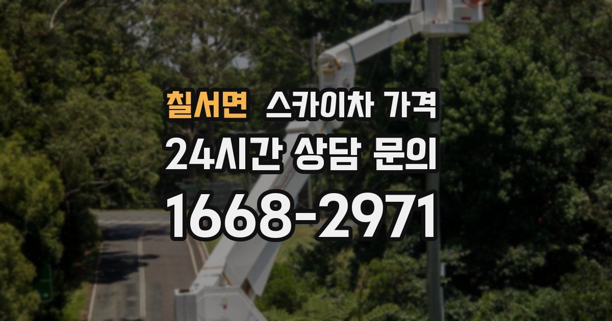 칠서면 스카이차 가격