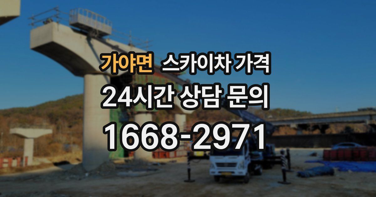 가야면 스카이차 가격