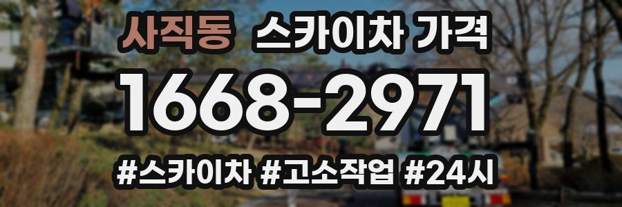 사직동 스카이차 가격