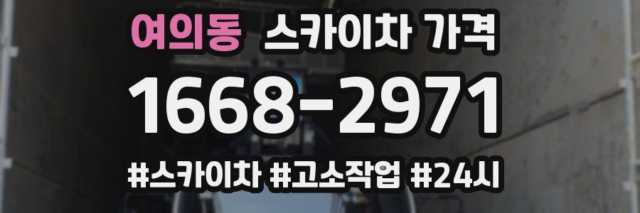 여의동 스카이차 가격