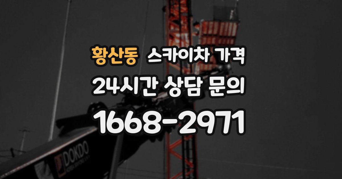 황산동 스카이차 가격