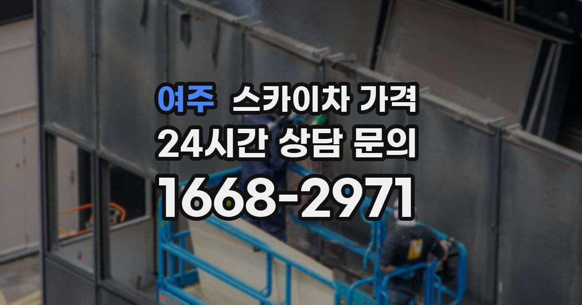 여주 스카이차 가격