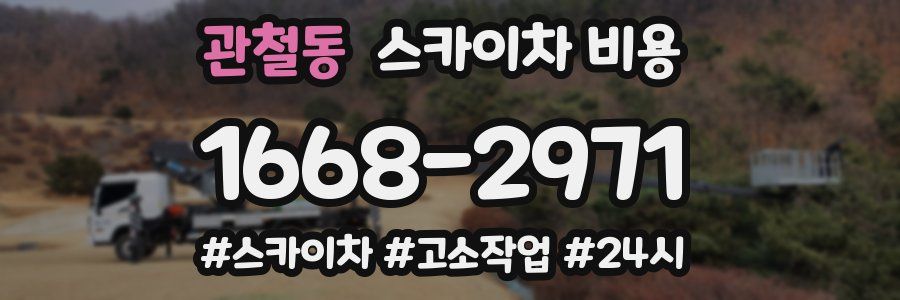 관철동 스카이차 비용