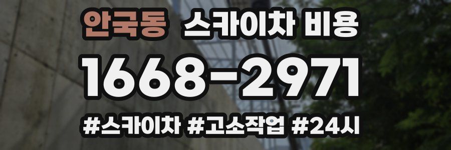 안국동 스카이차 비용