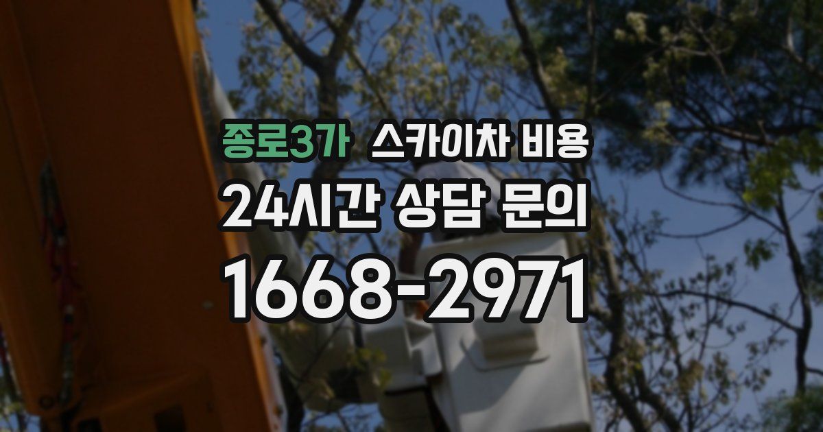 종로3가 스카이차 비용