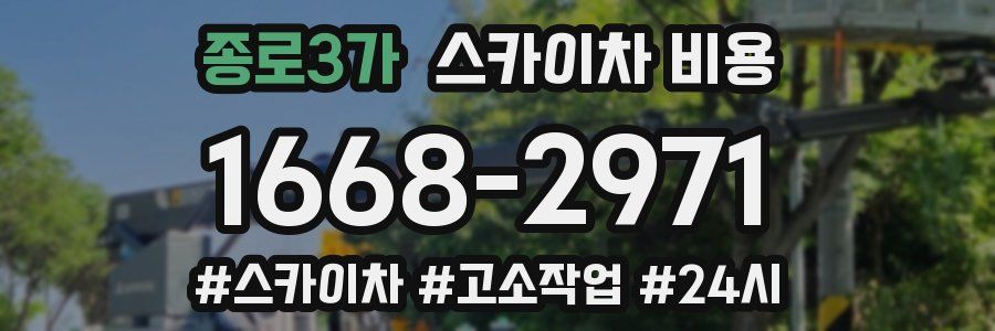 종로3가 스카이차 비용