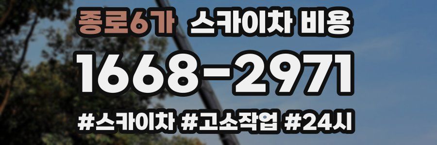 종로6가 스카이차 비용