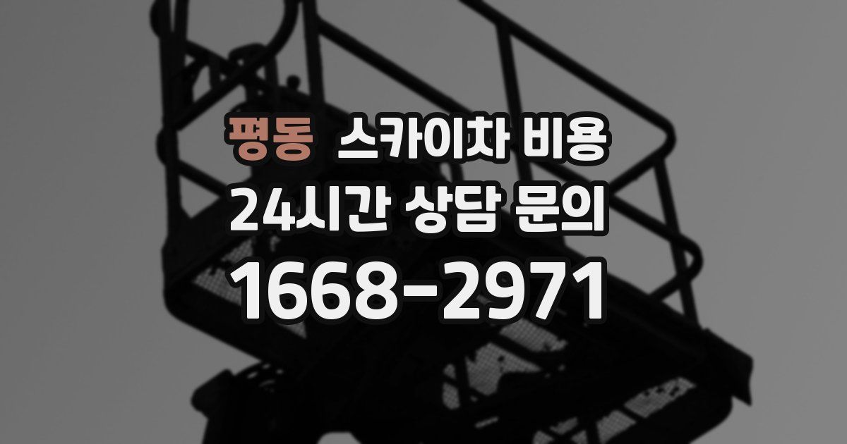 평동 스카이차 비용