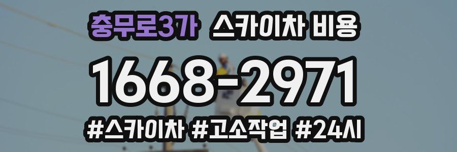 충무로3가 스카이차 비용