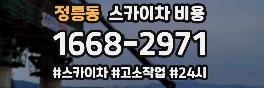 정릉동 스카이차 비용