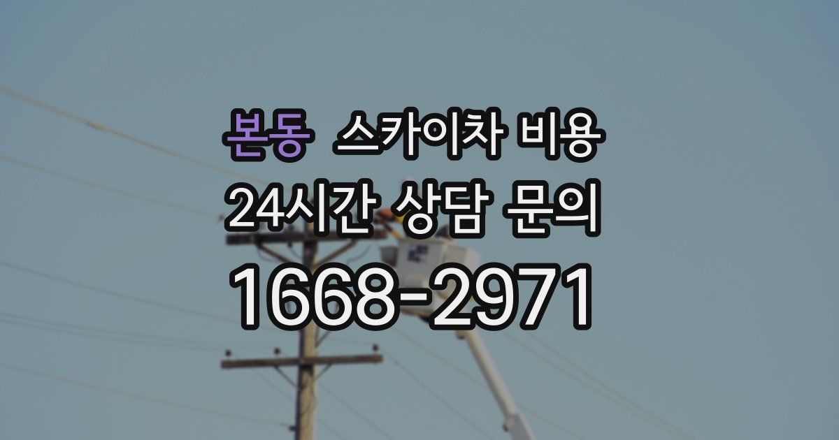 본동 스카이차 비용