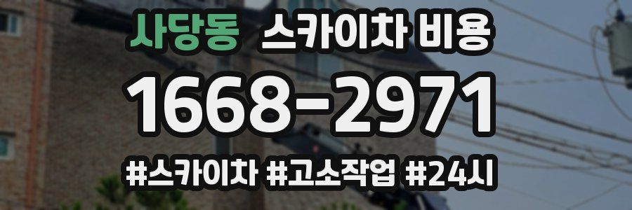 사당동 스카이차 비용