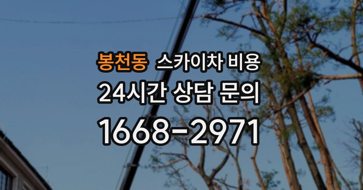 봉천동 스카이차 비용