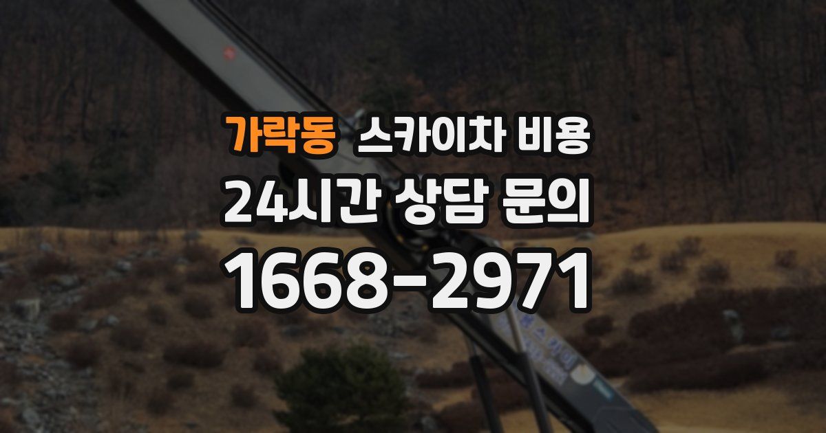 가락동 스카이차 비용