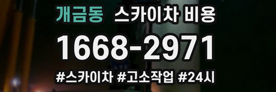 개금동 스카이차 비용