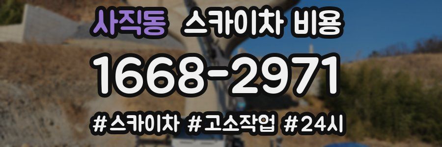 사직동 스카이차 비용