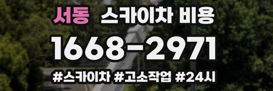 서동 스카이차 비용