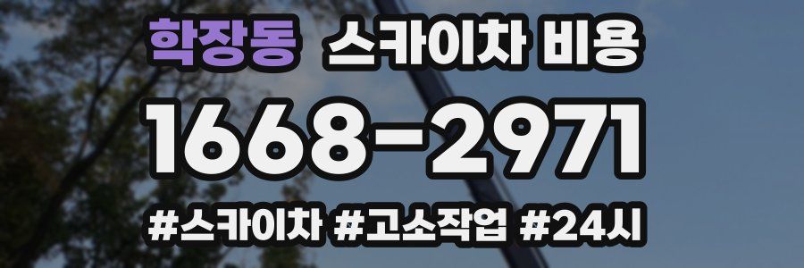 학장동 스카이차 비용