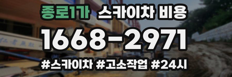 종로1가 스카이차 비용