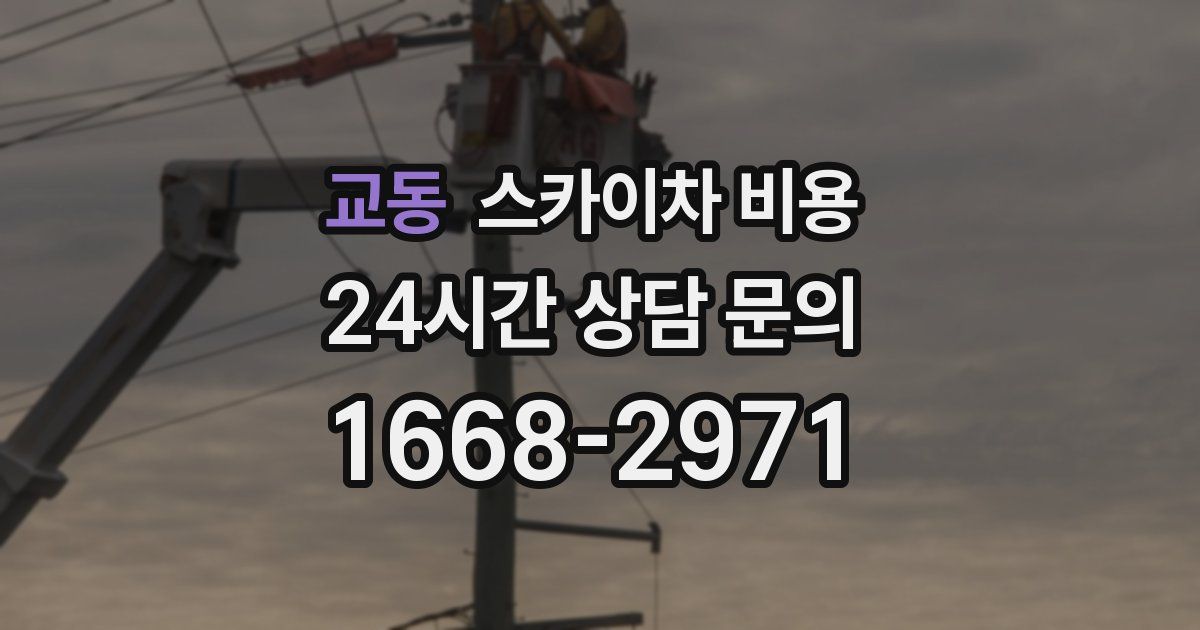 교동 스카이차 비용