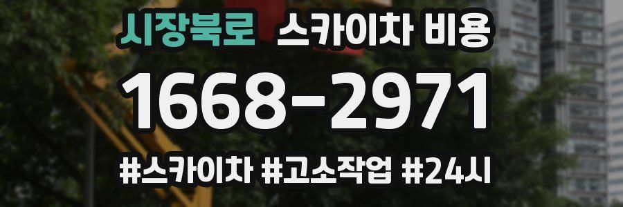 시장북로 스카이차 비용