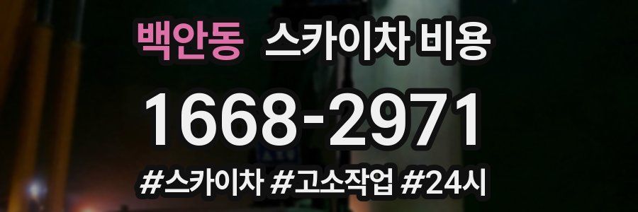 백안동 스카이차 비용