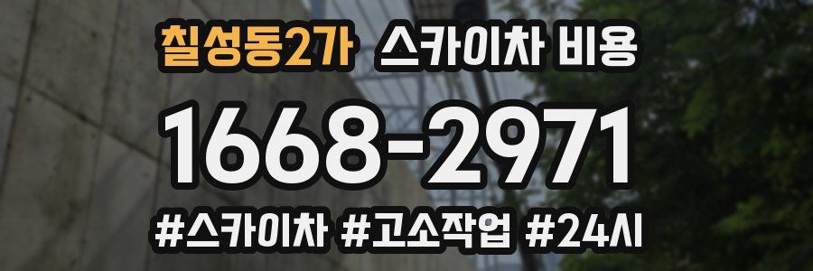 칠성동2가 스카이차 비용