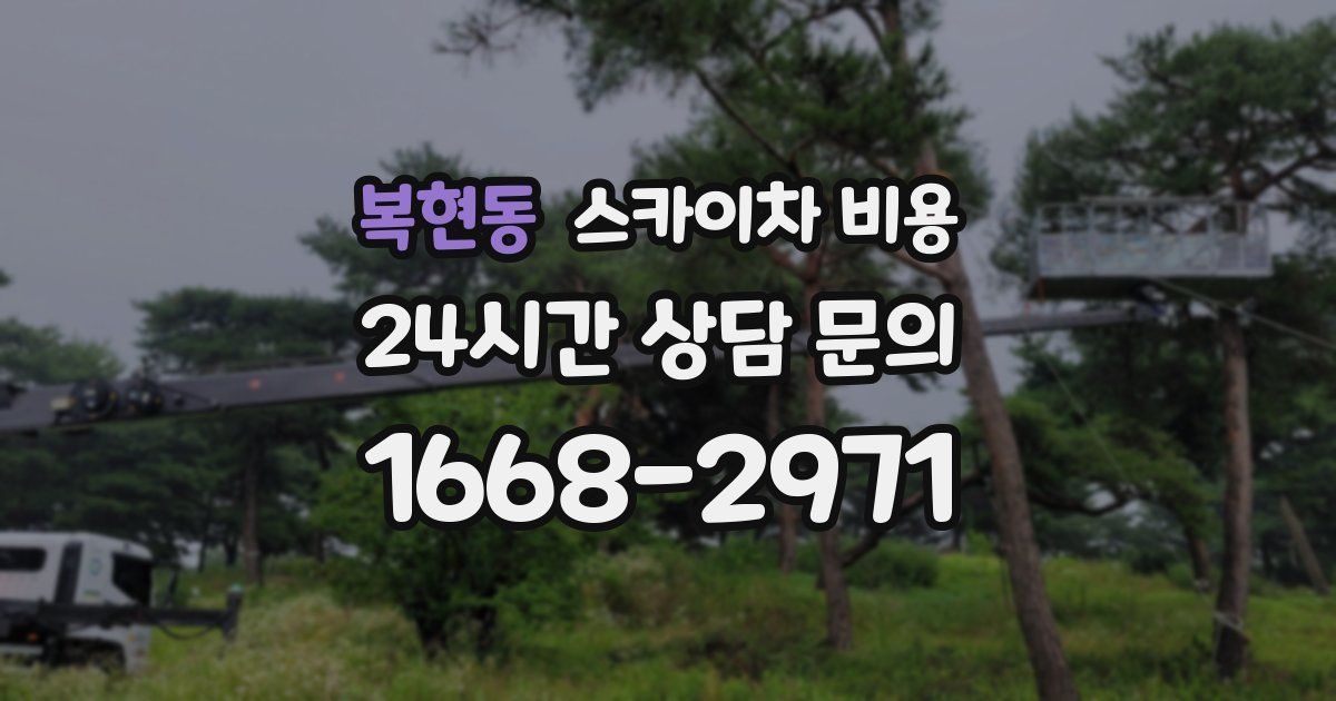 복현동 스카이차 비용