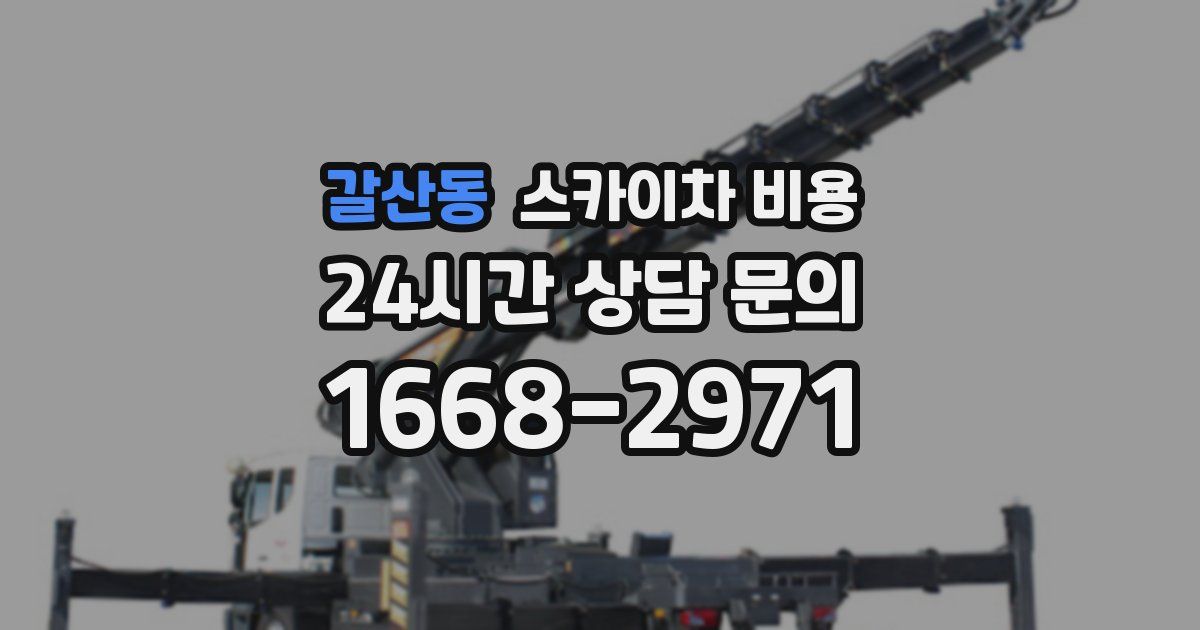 갈산동 스카이차 비용