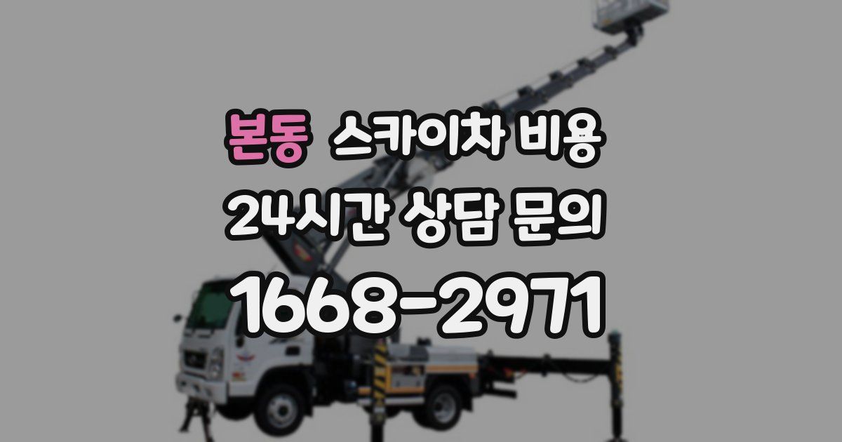 본동 스카이차 비용